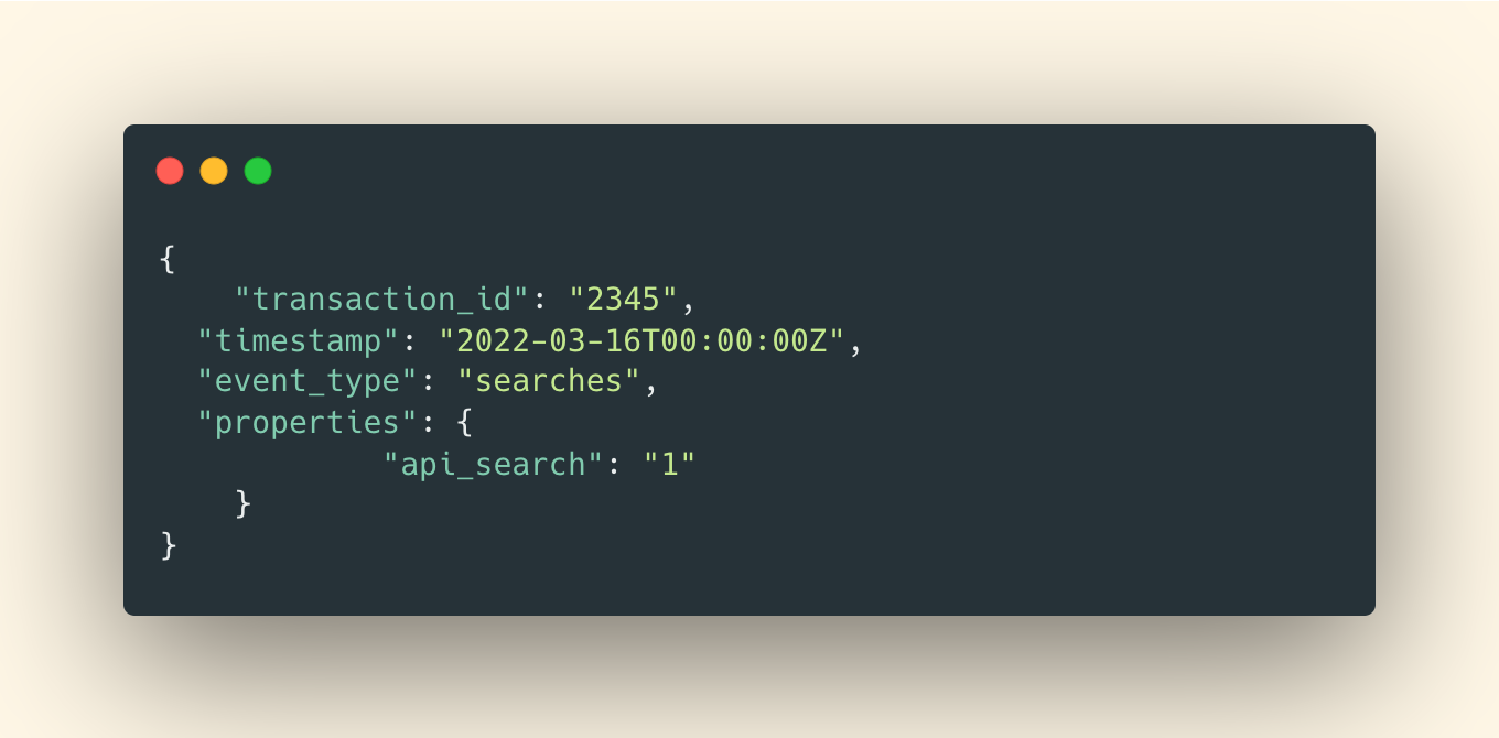 Event related to API searches