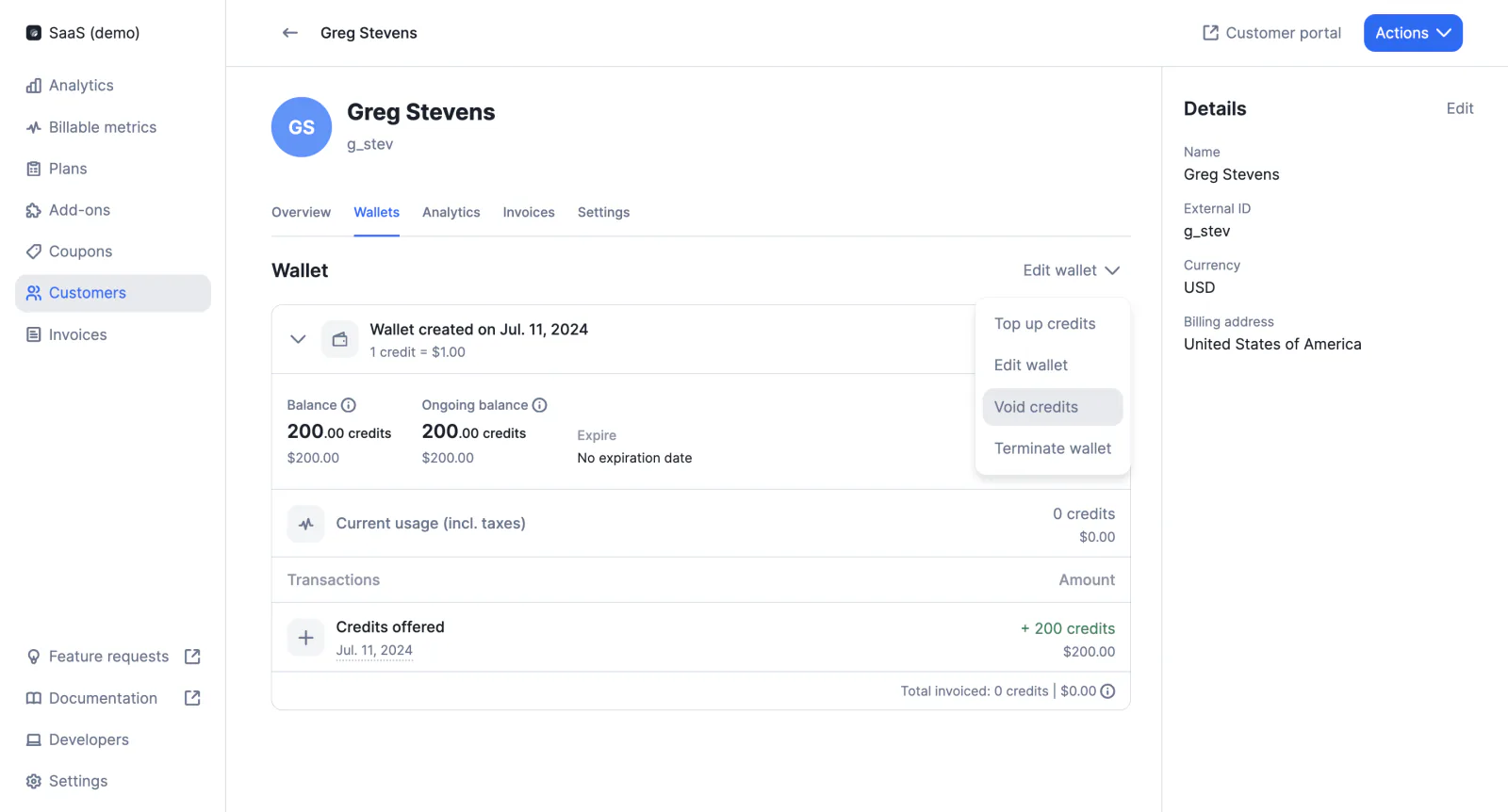 Lago wallet credits being voided.