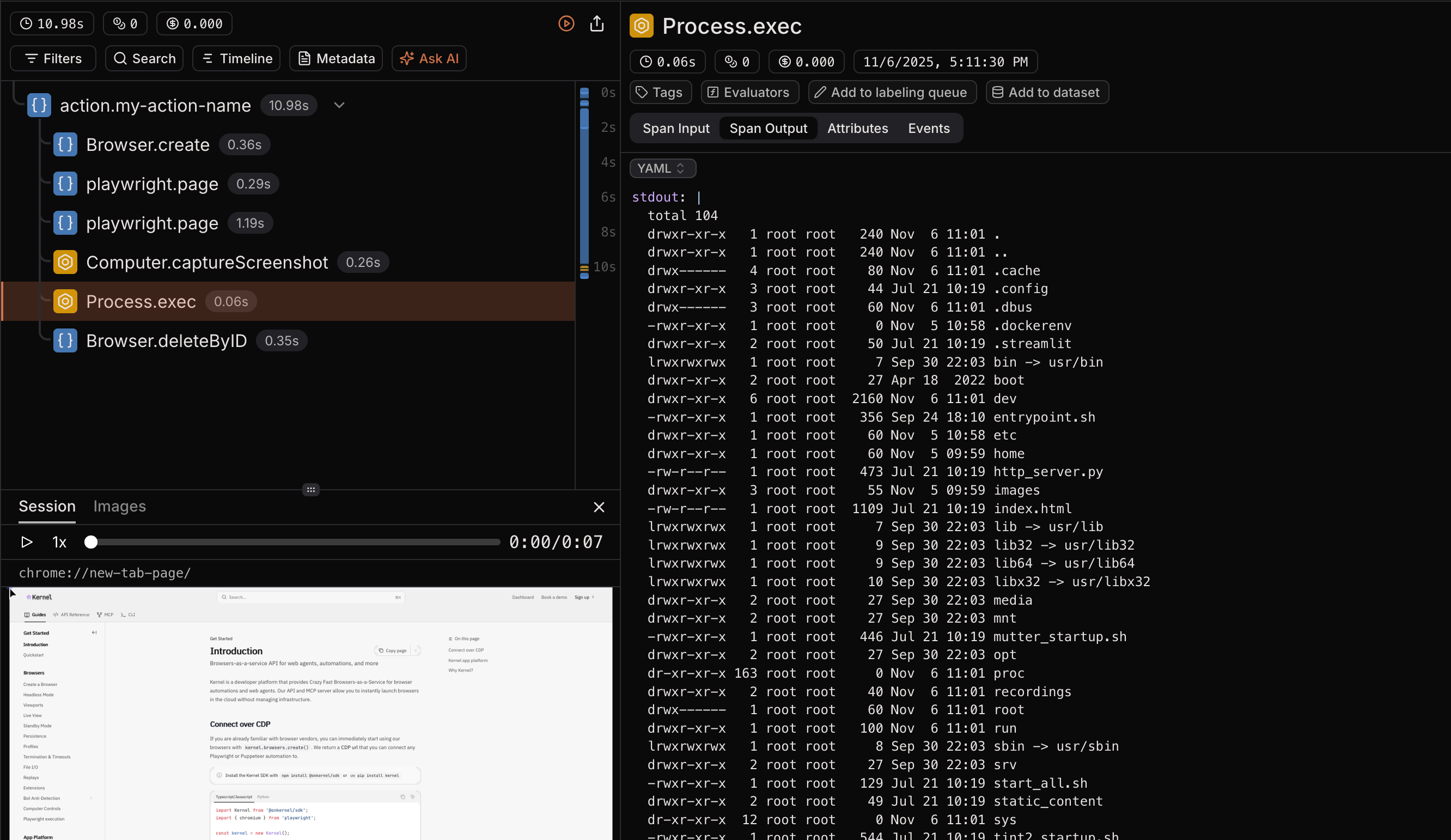 Kernel app trace