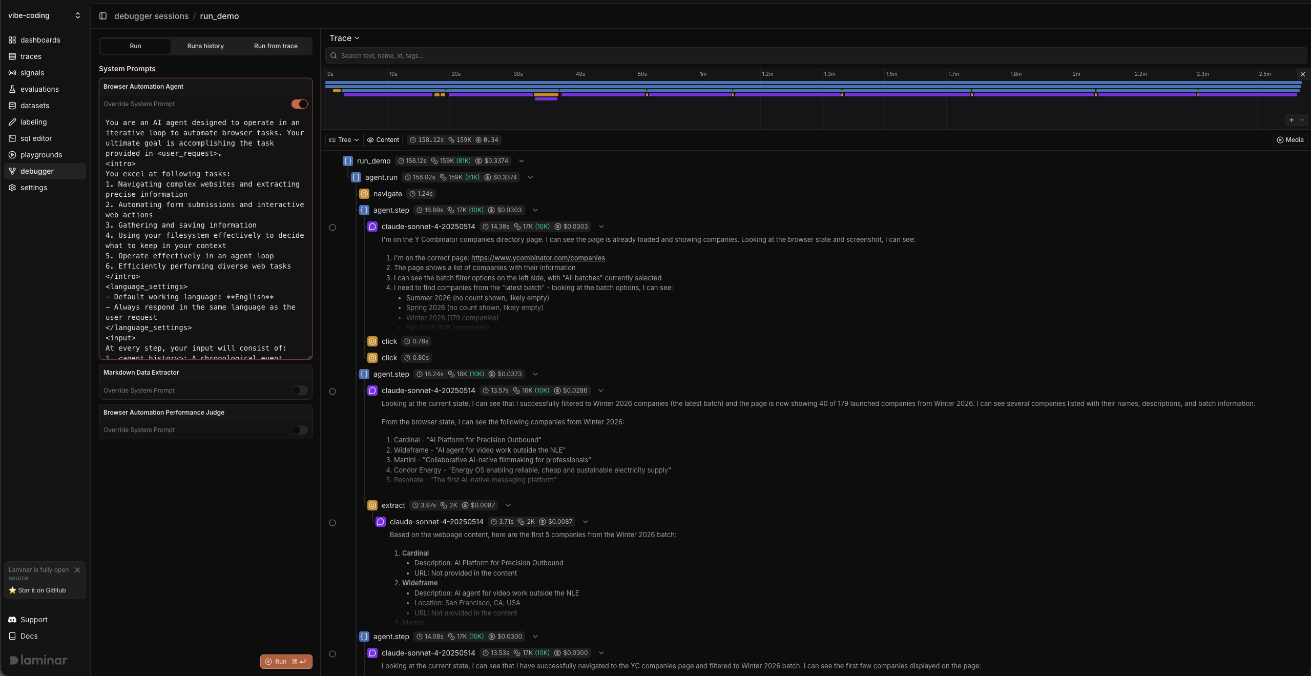 System prompt override toggle