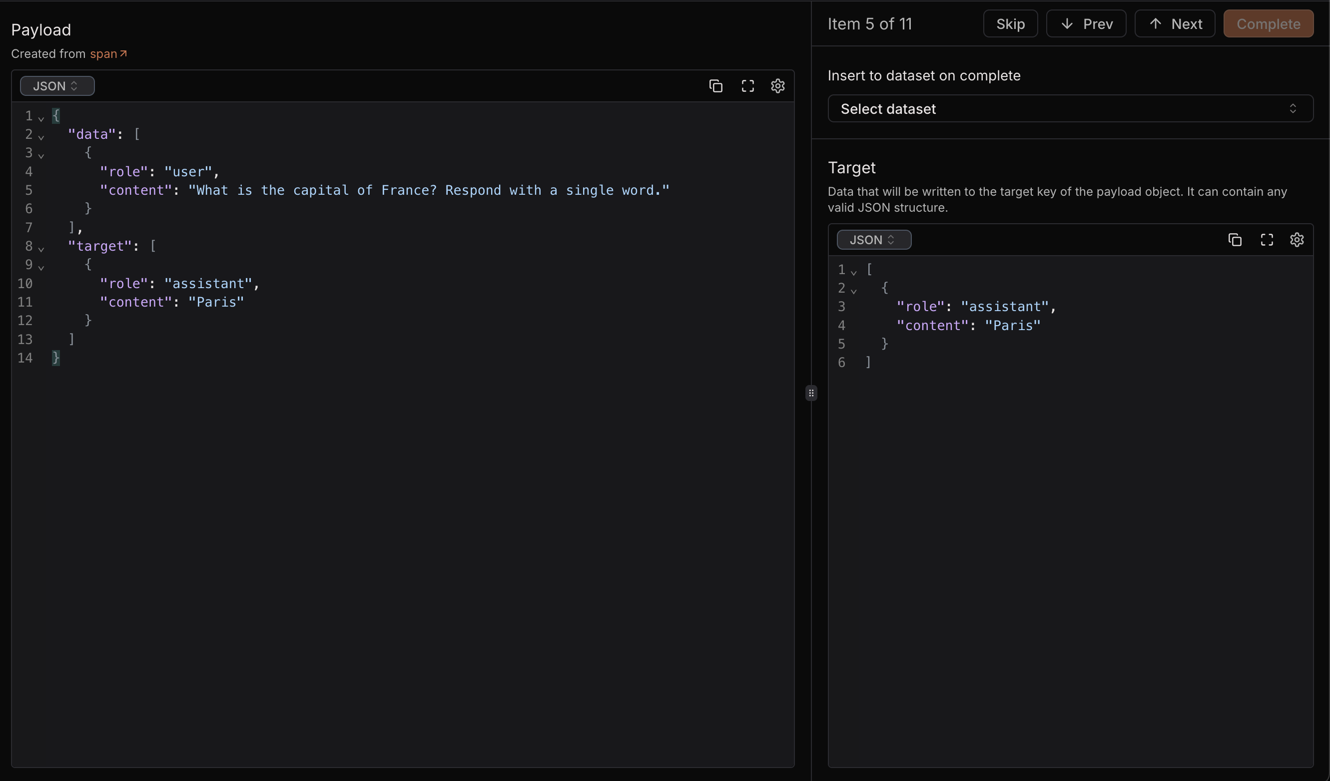 Screenshot of a trace visualization