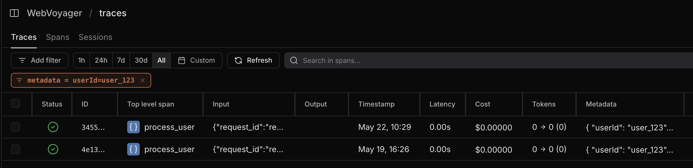 Filter by metadata