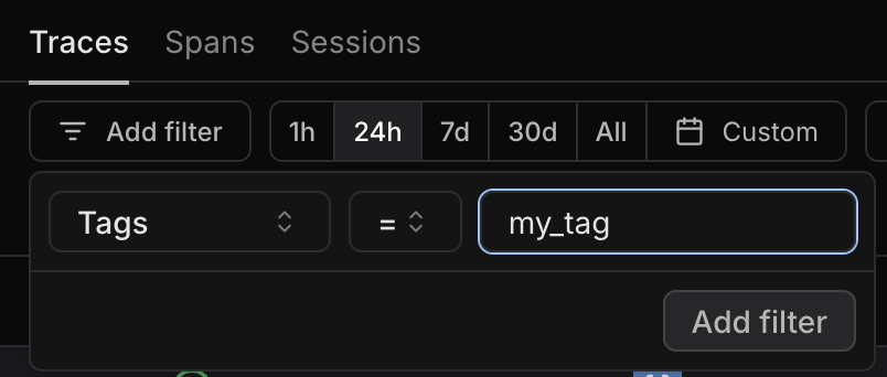 Adding a tag filter