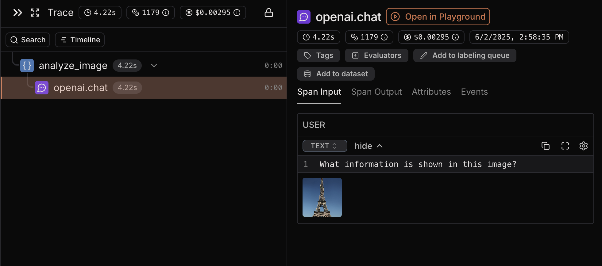 Screenshot of image trace