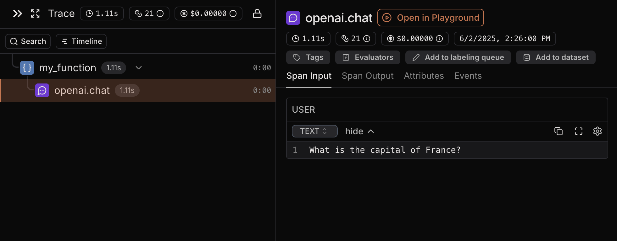 OpenAI span as a child