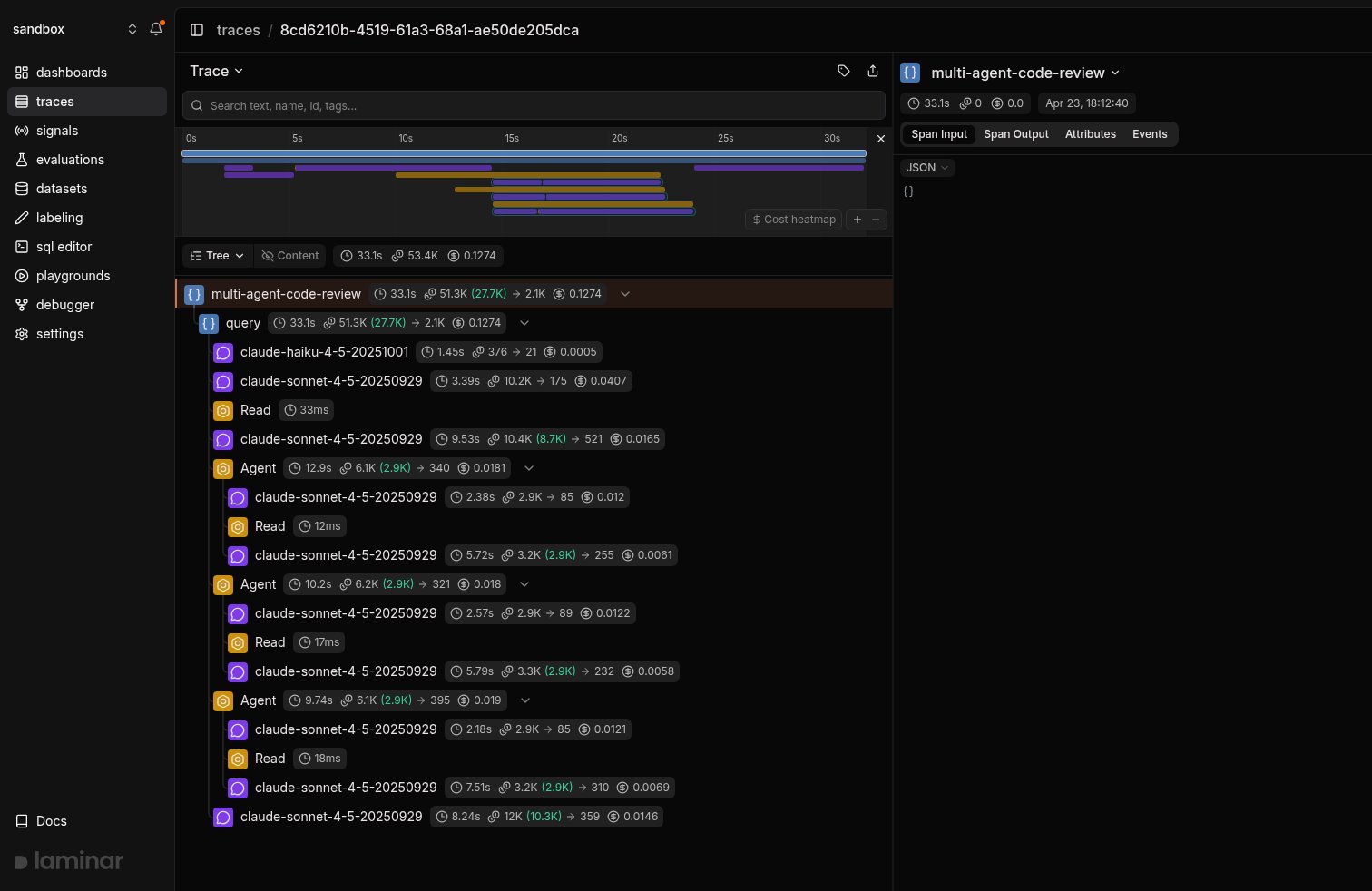 Timeline view