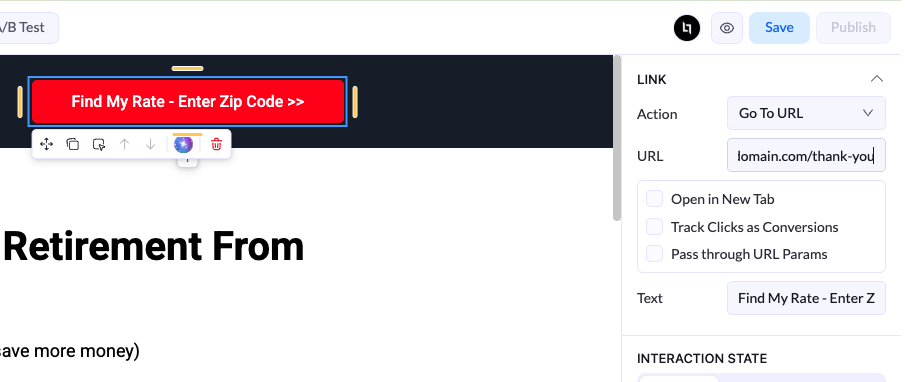 Thank You Button Link