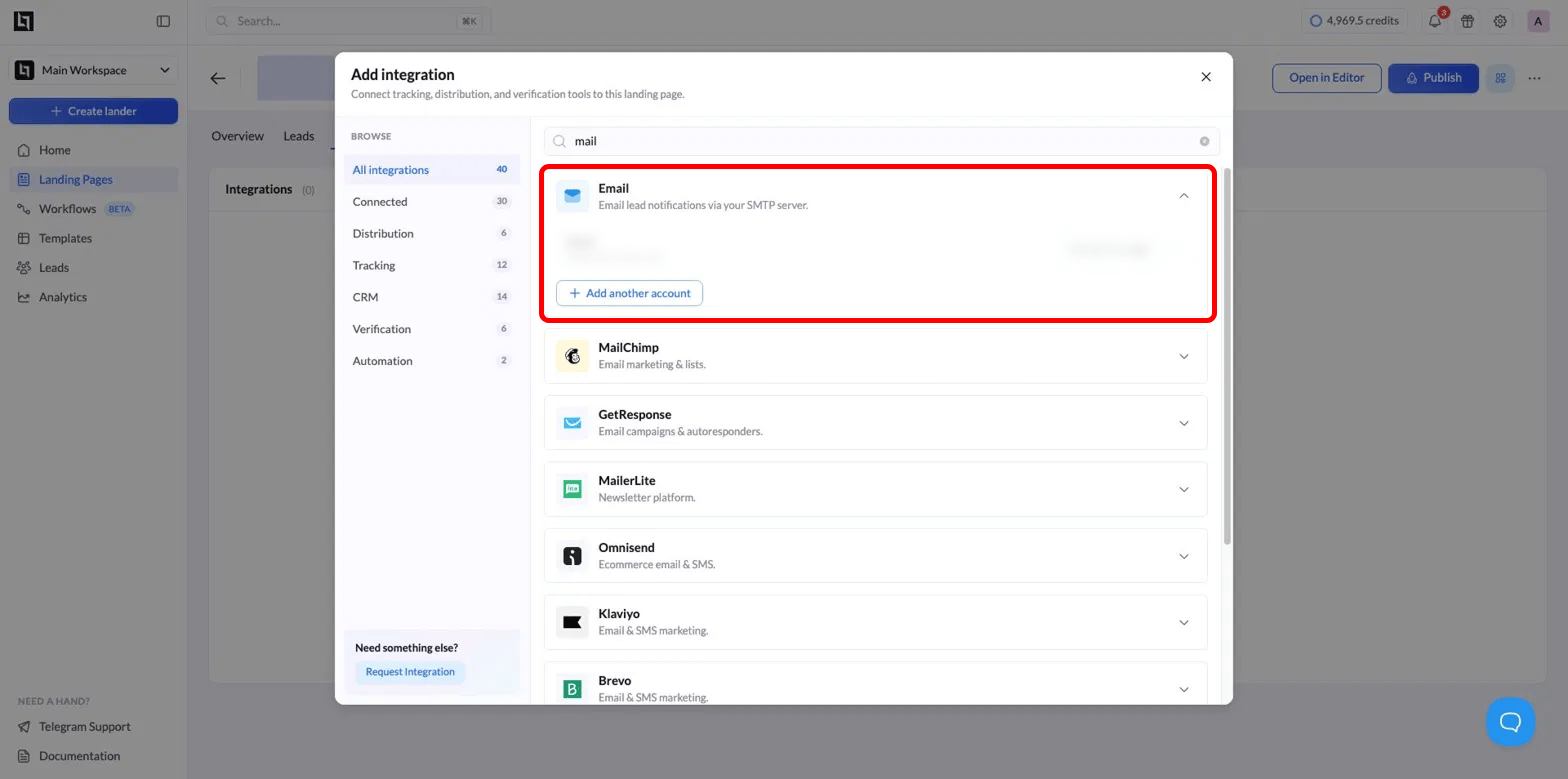 Add Email Accouint