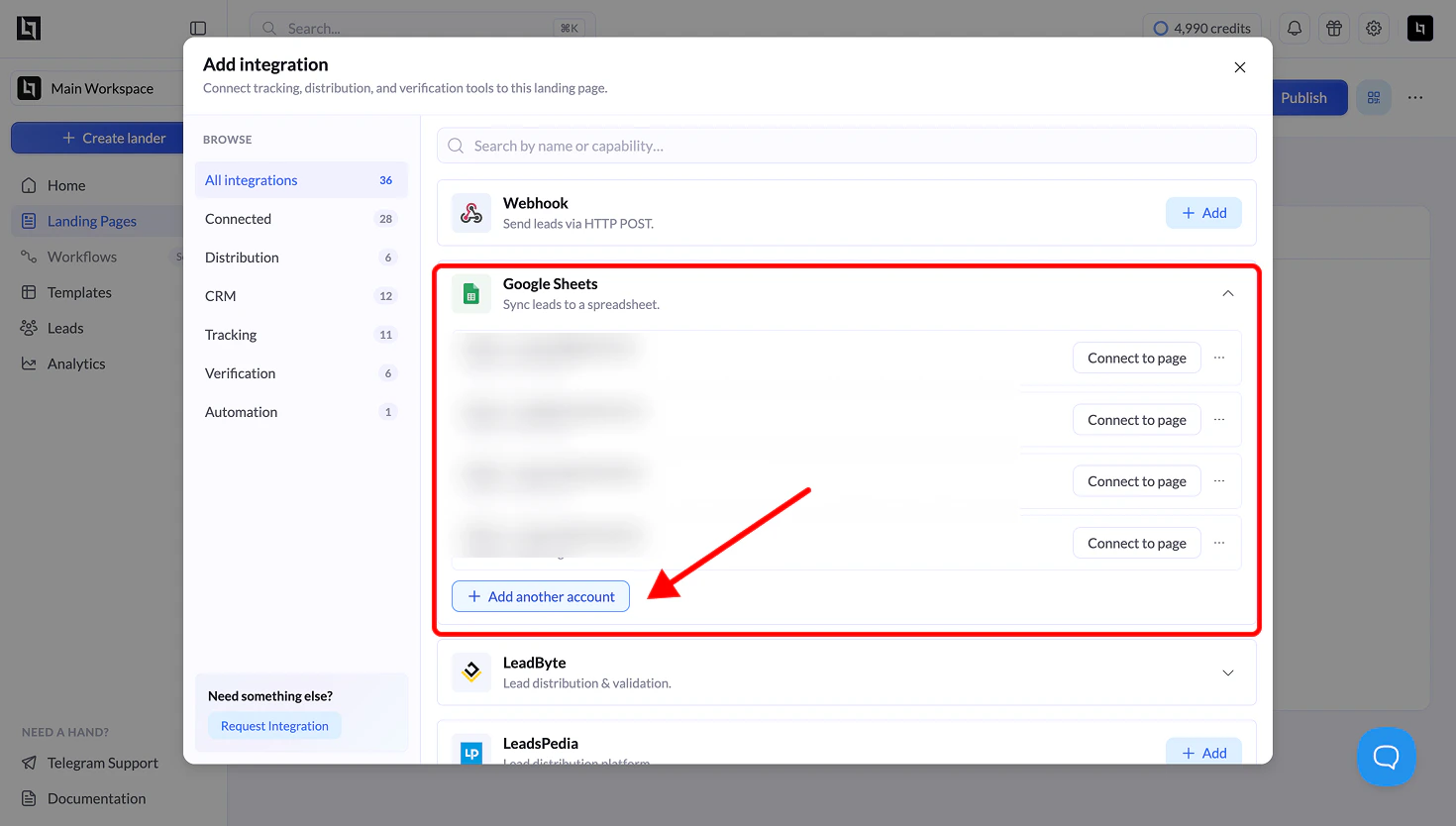 Add Google Sheet