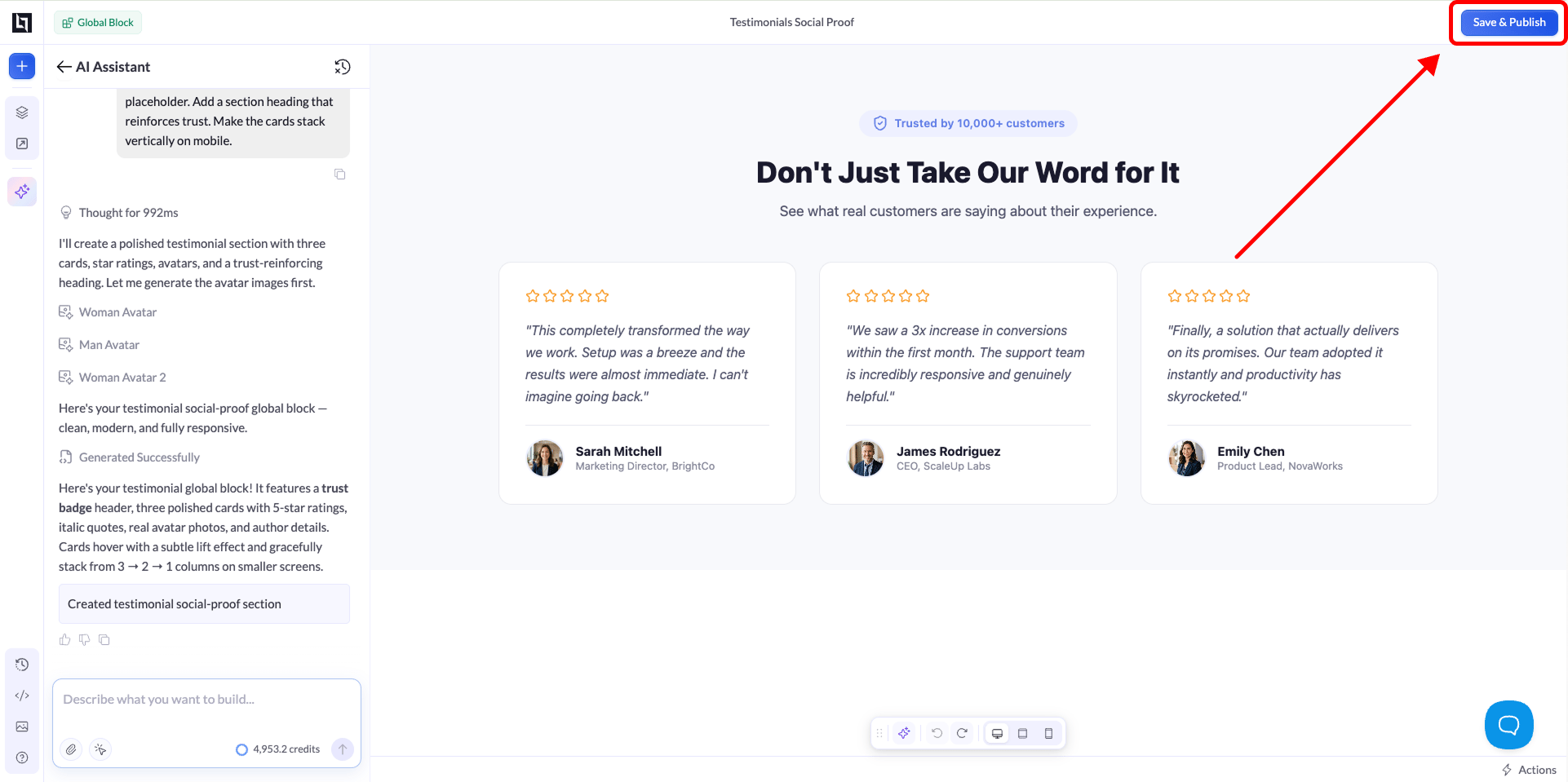 Save And Publish Global Block
