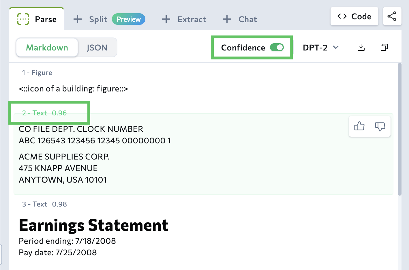 Turn on confidence scores