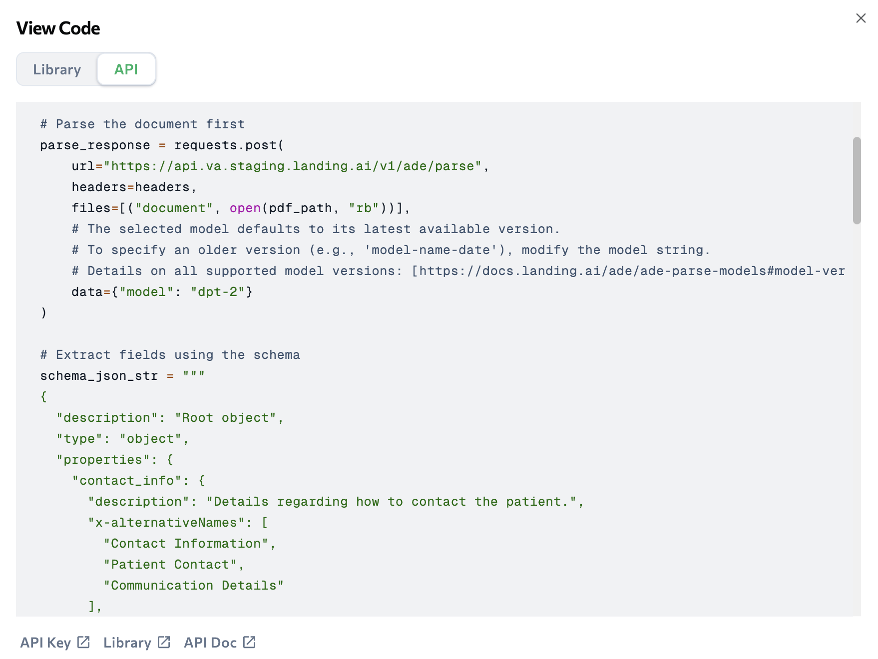 Extract Data - LandingAI
