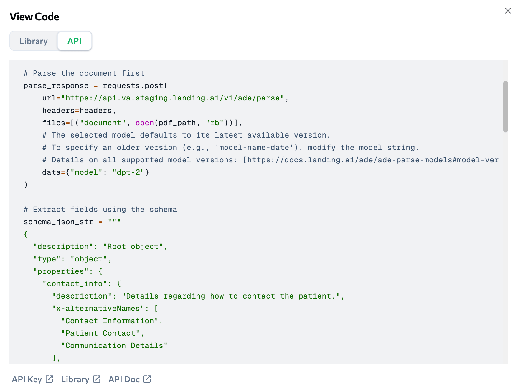 Reggae Extract Code Example Code Extract Data - LandingAI