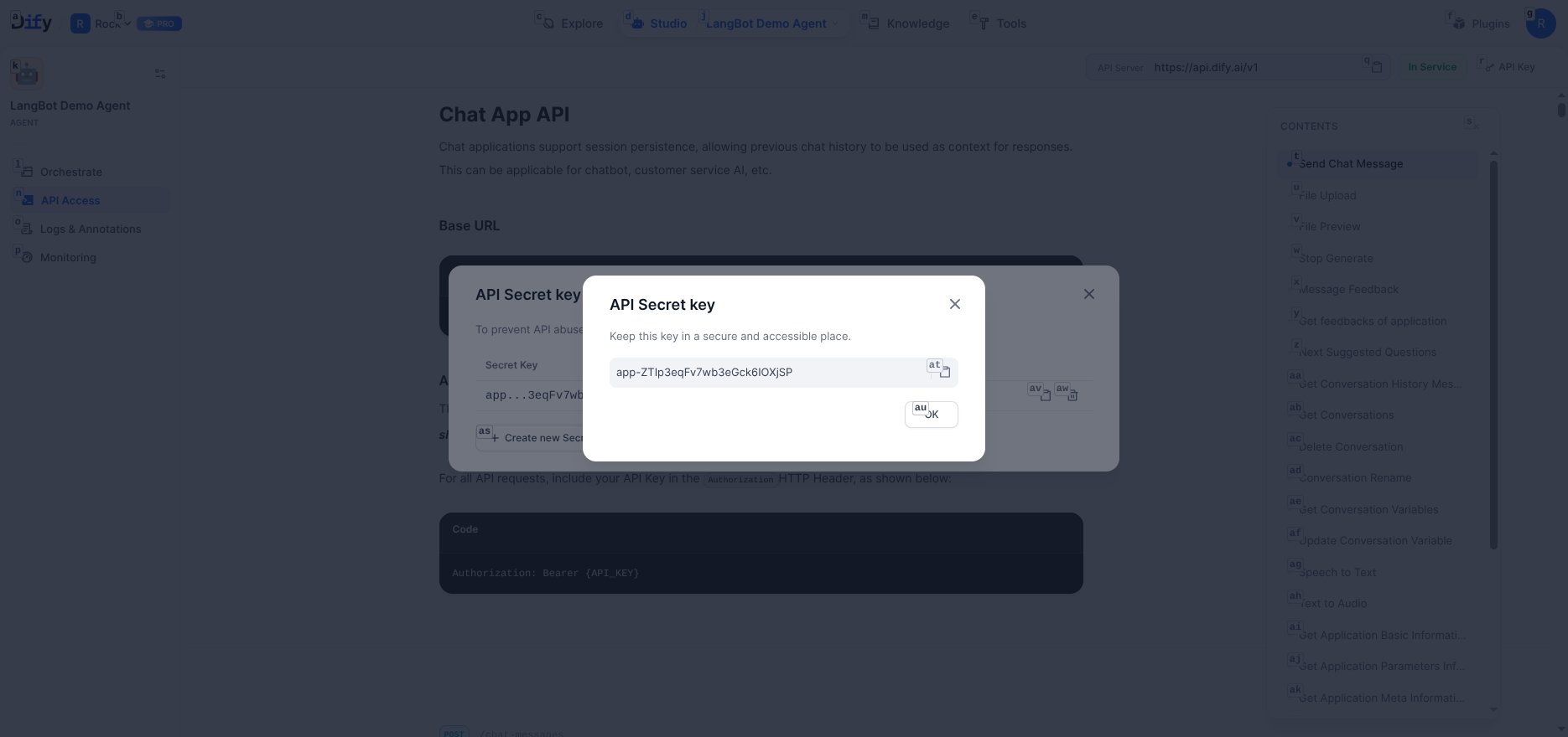 Create API Key