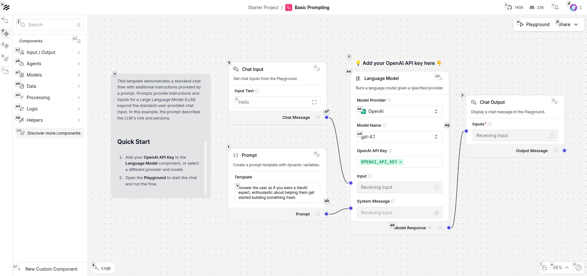 Langflow Workflow Editor