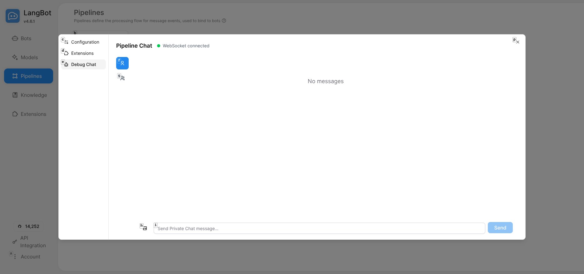 LangBot Debug Chat Interface