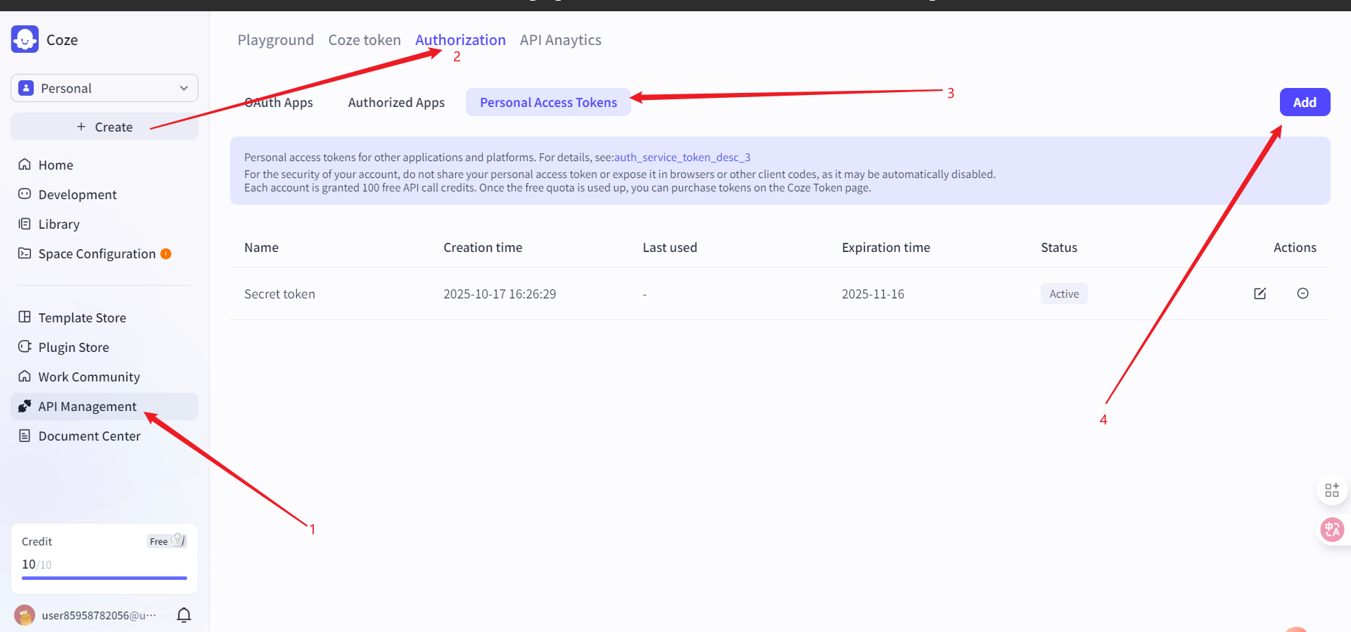 Coze 应用 API 密钥