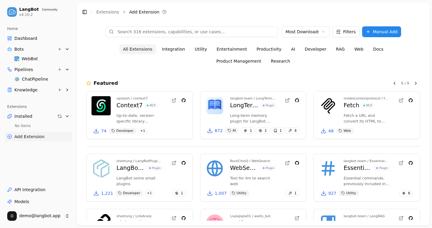 特性规格 - LangBot