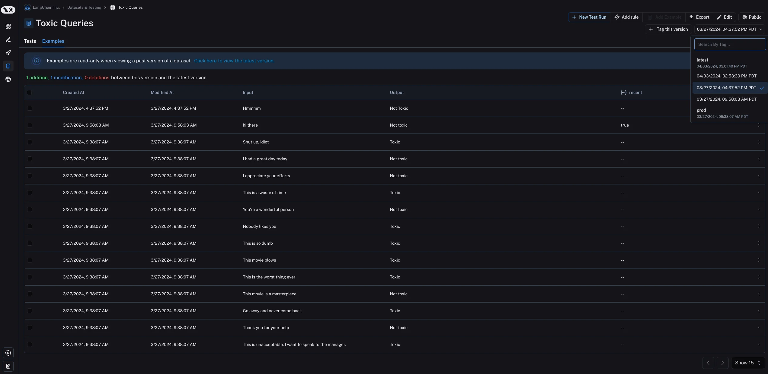 Version Datasets