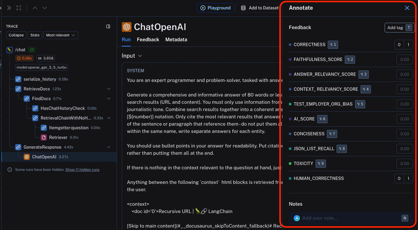 Annotation sidebar
