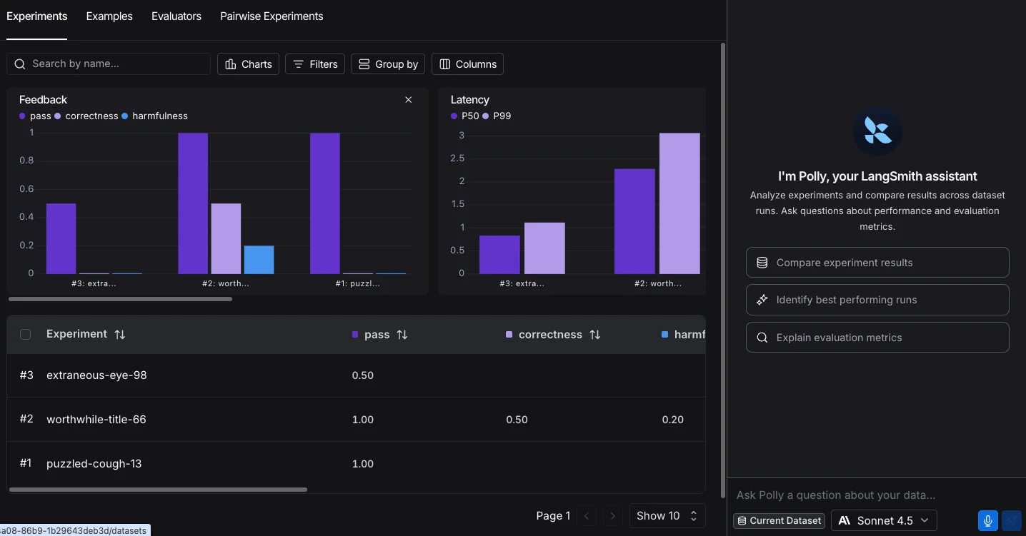 Chat in the sidebar on a dataset view.