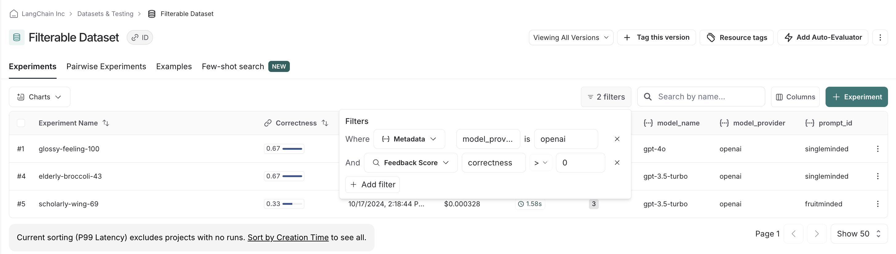 Filter feedback