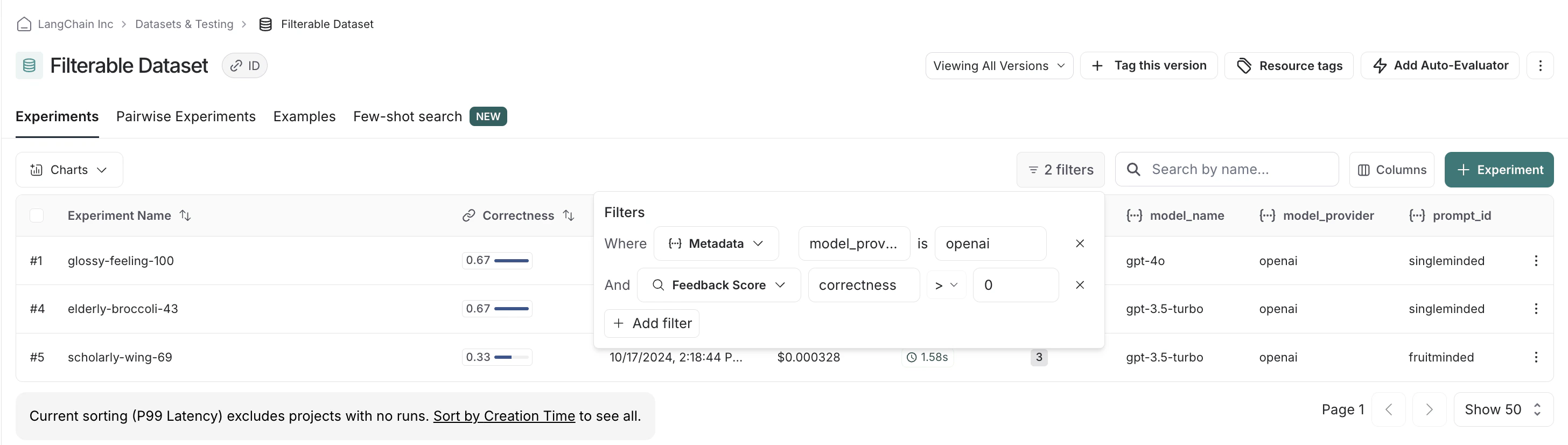 Filter feedback