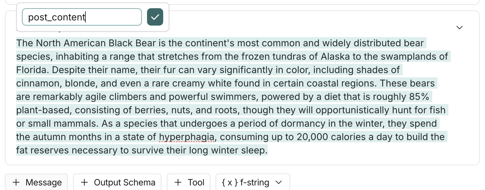 Double clicking on a prompt displays the variable icon.