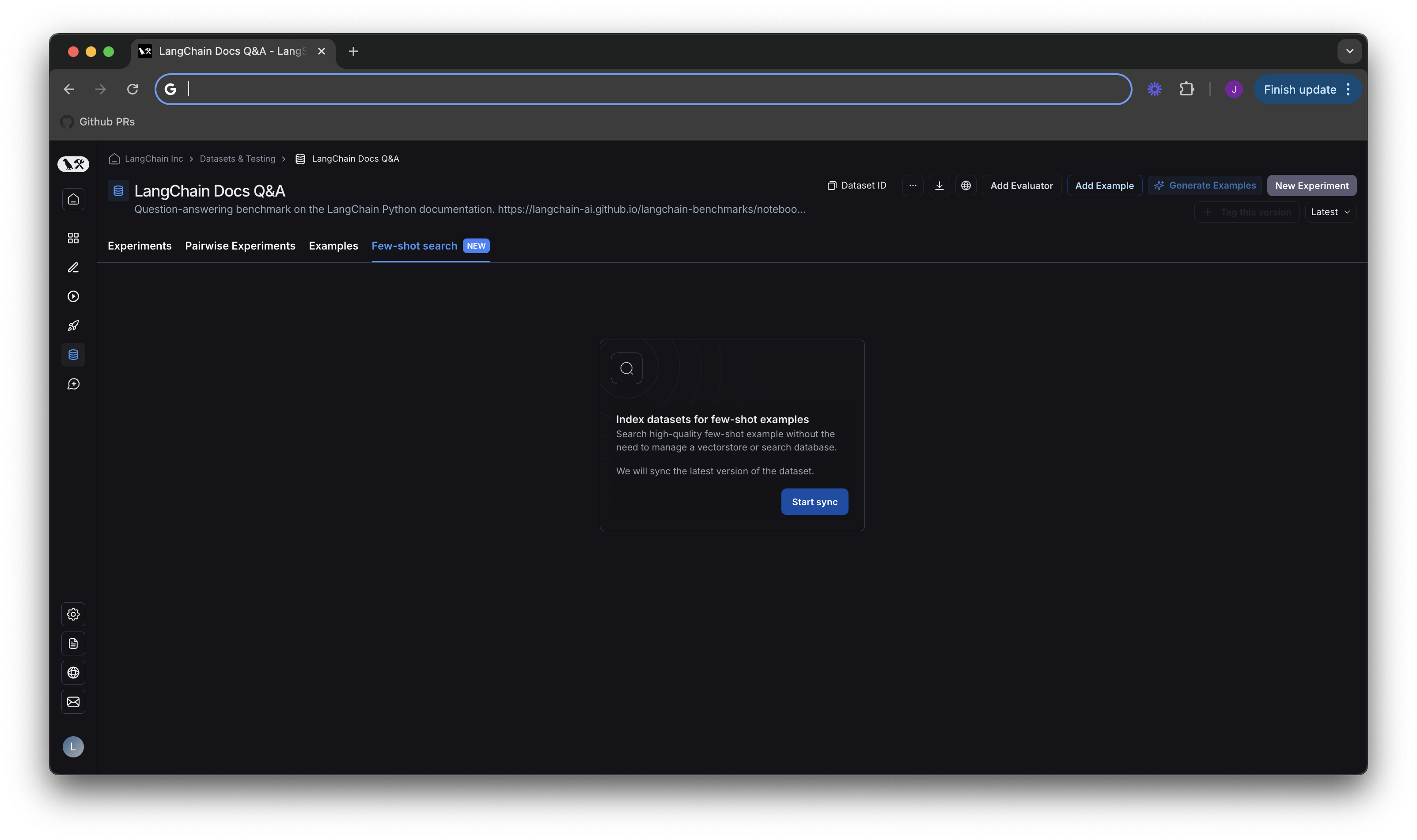 Few shot tab unsynced