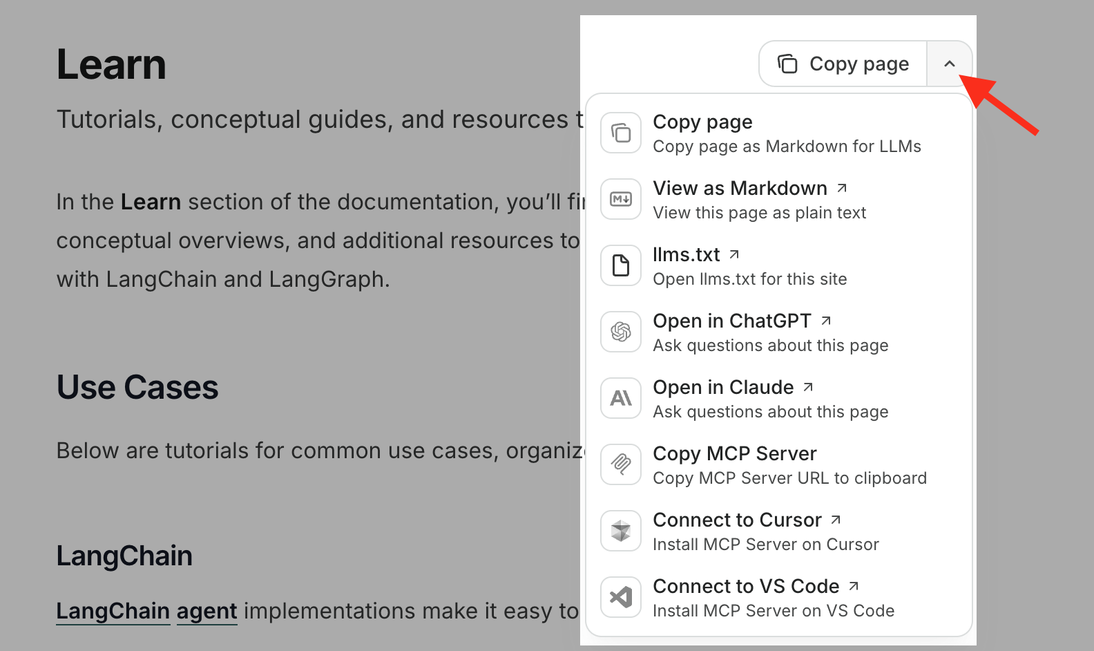 Copy page light mode