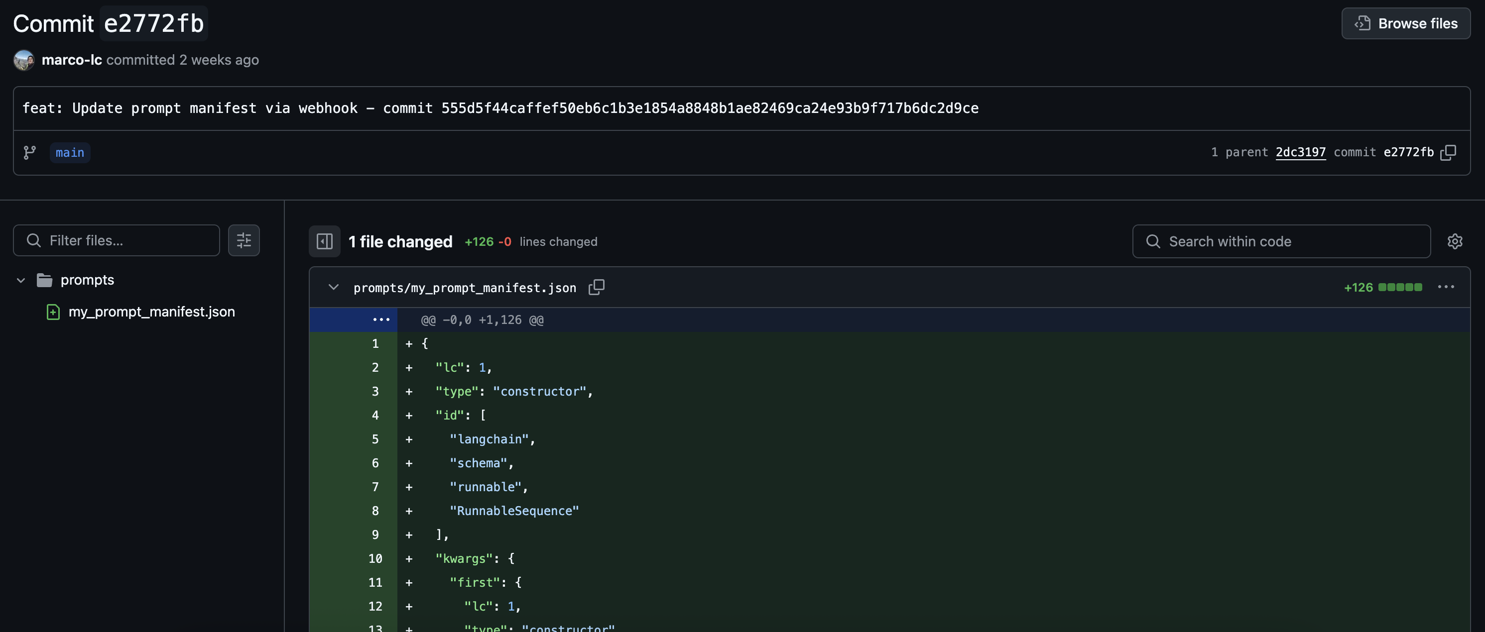 Manifest commited to GitHub