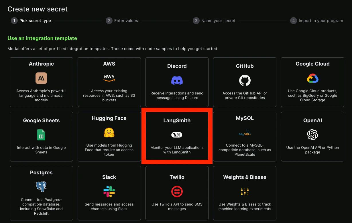 LangSmith Modal Template