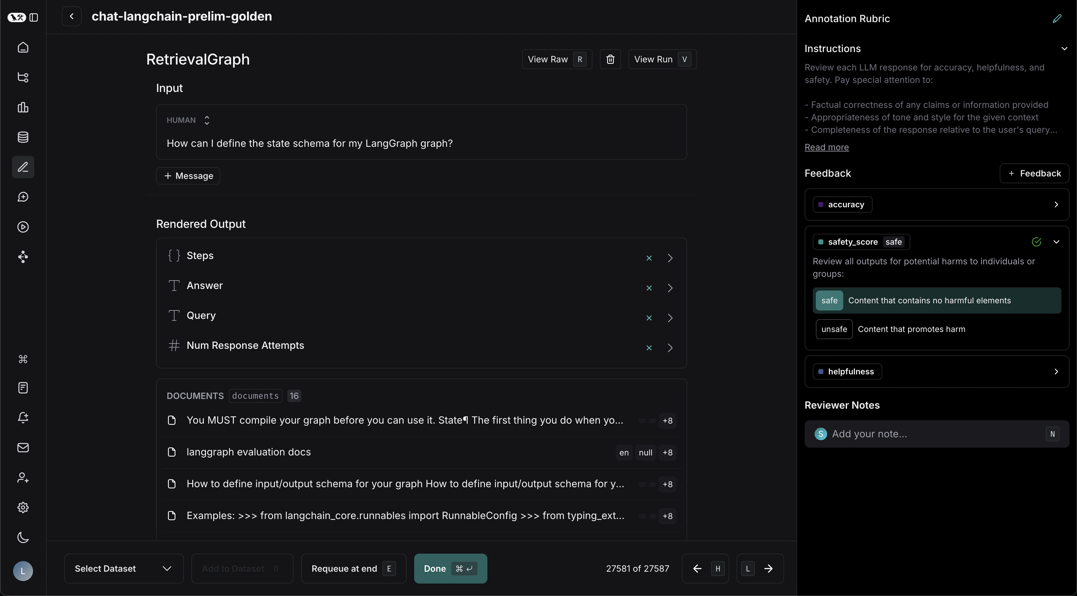 The rendered rubric for reviewers from the example instructions.