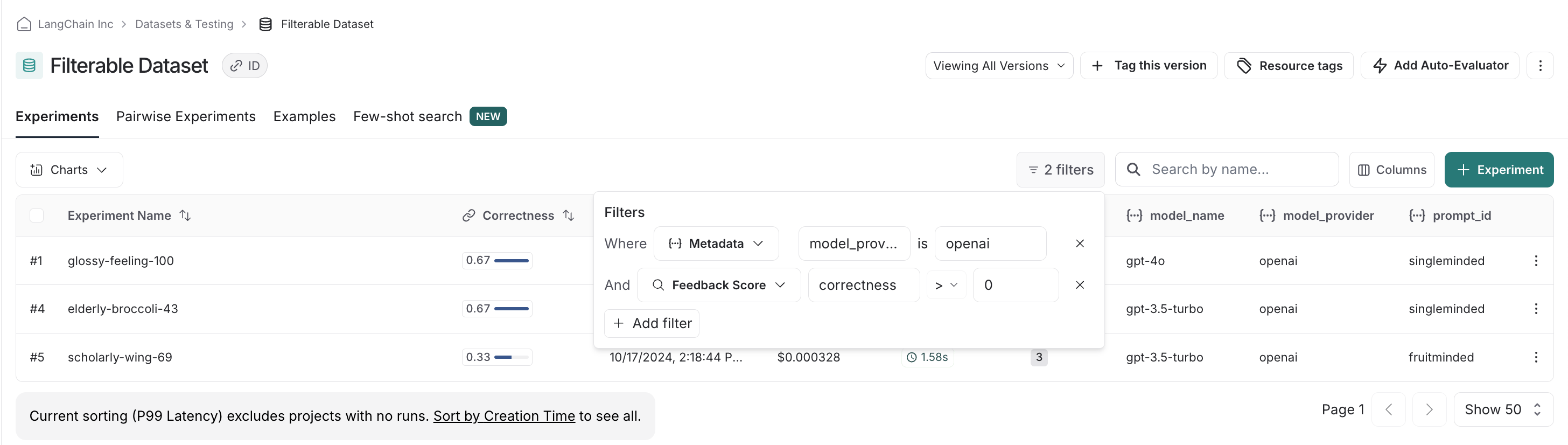 Filter feedback