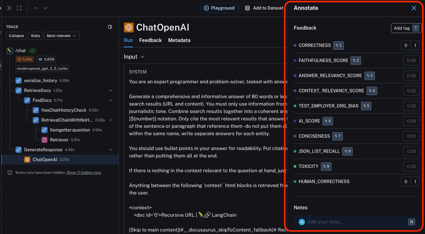 Annotation sidebar