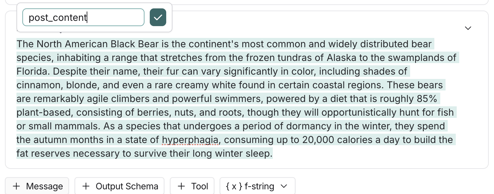 Double clicking on a prompt displays the variable icon.