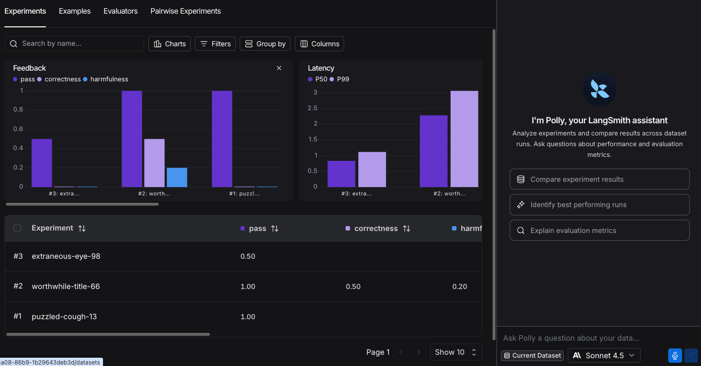 Chat in the sidebar on a dataset view.