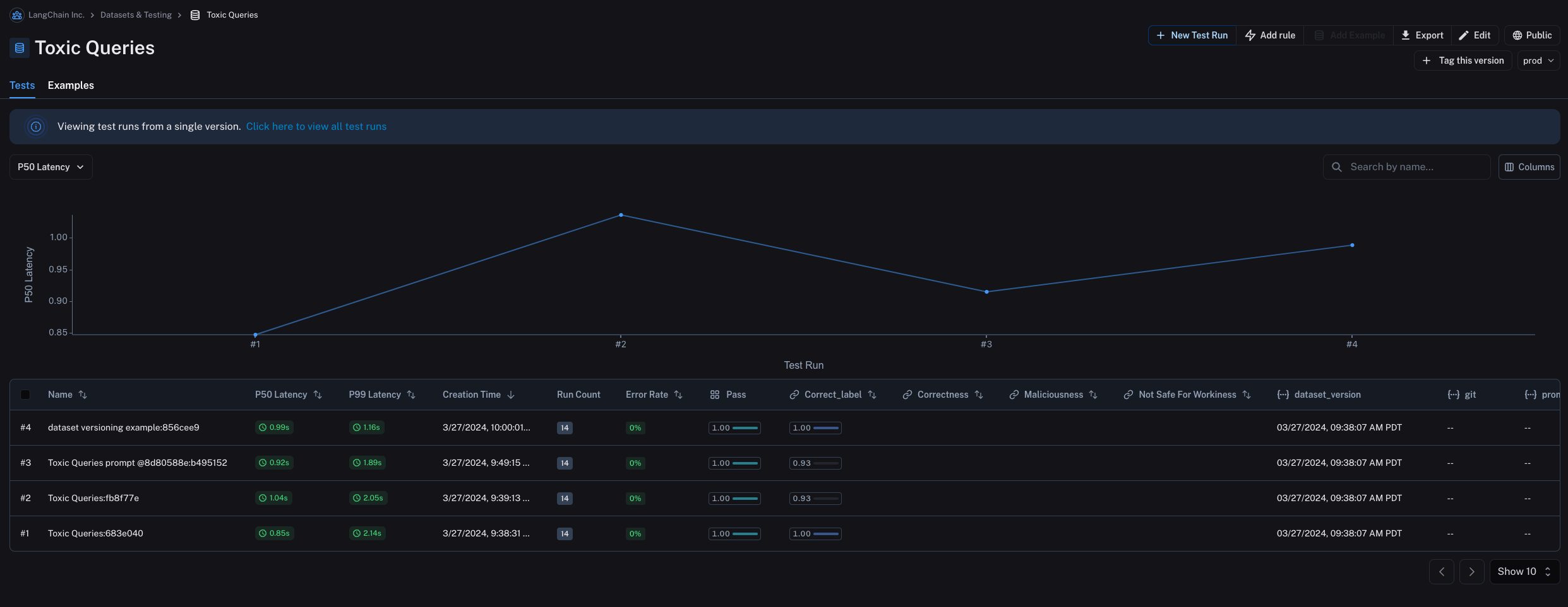 Version Datasets