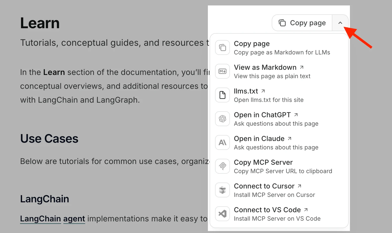 Copy page light mode