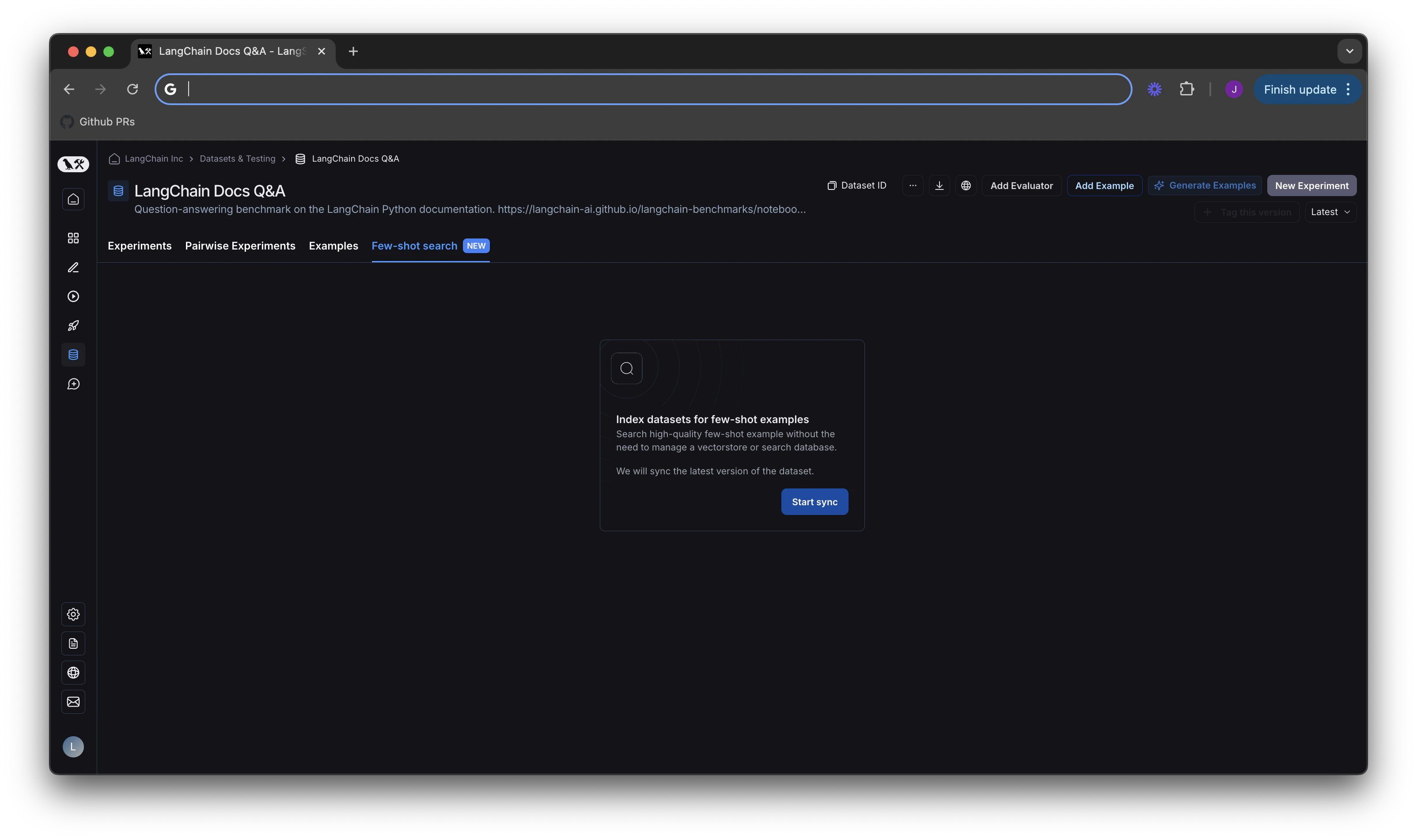 Few shot tab unsynced