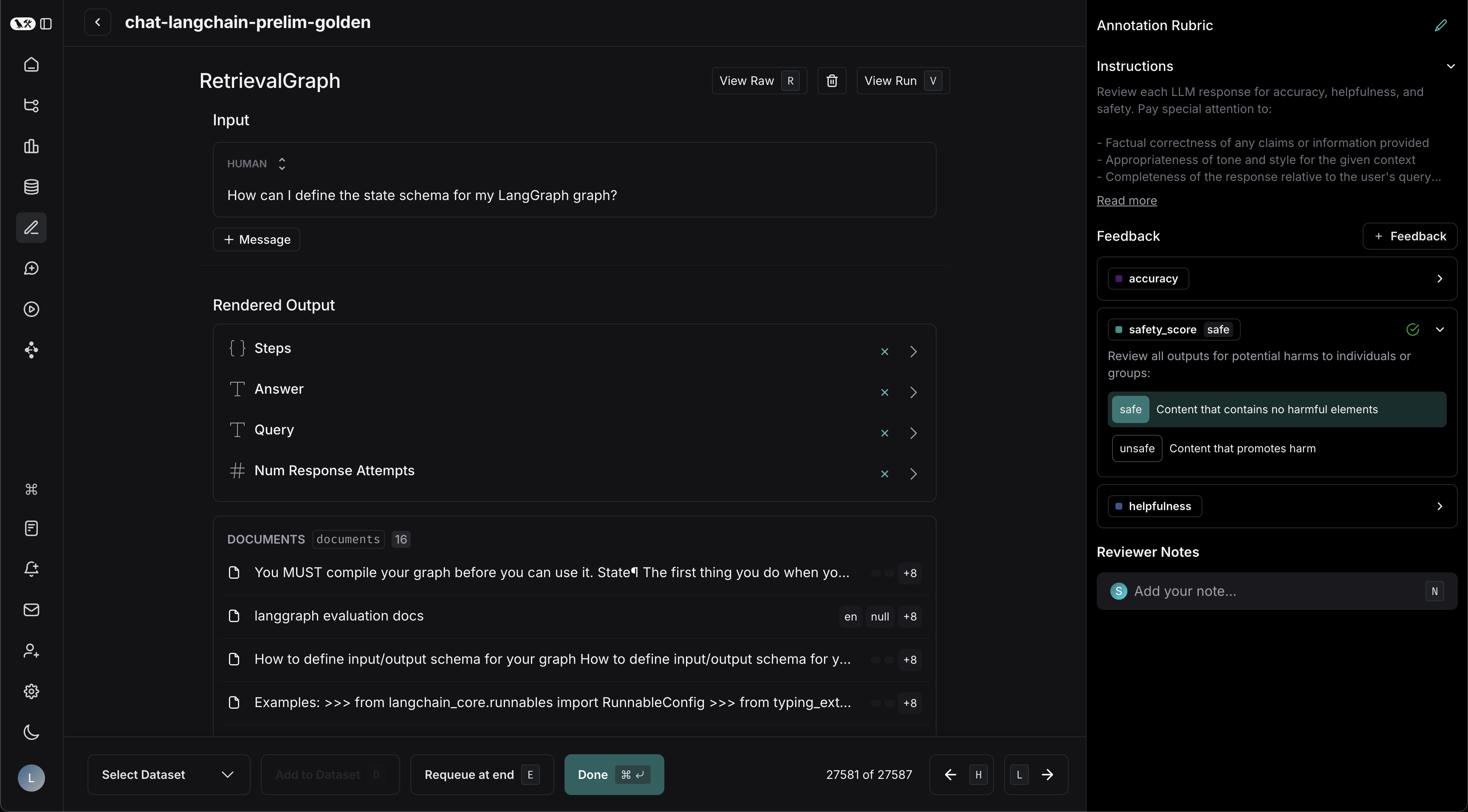 The rendered rubric for reviewers from the example instructions.