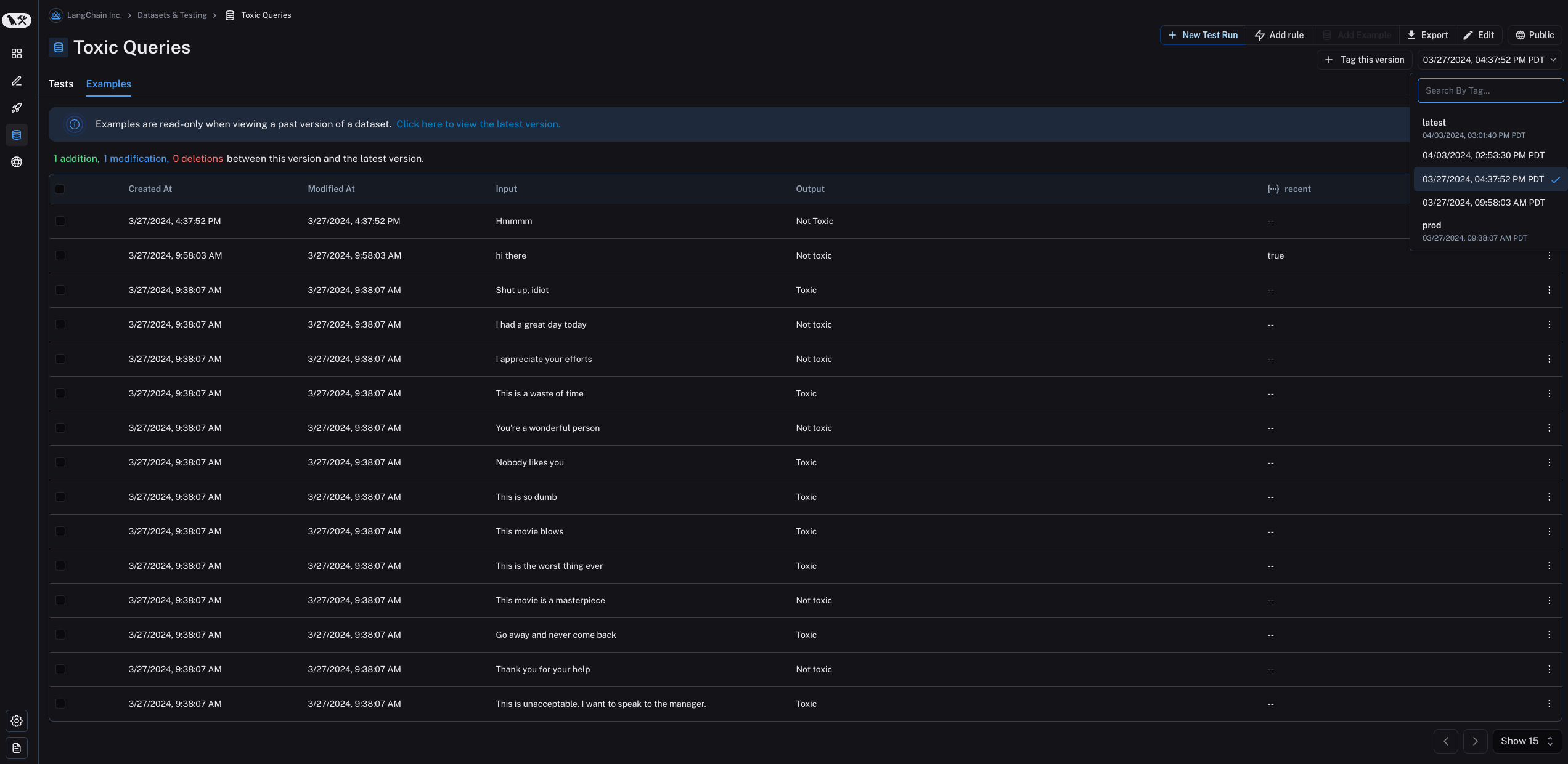 Version Datasets