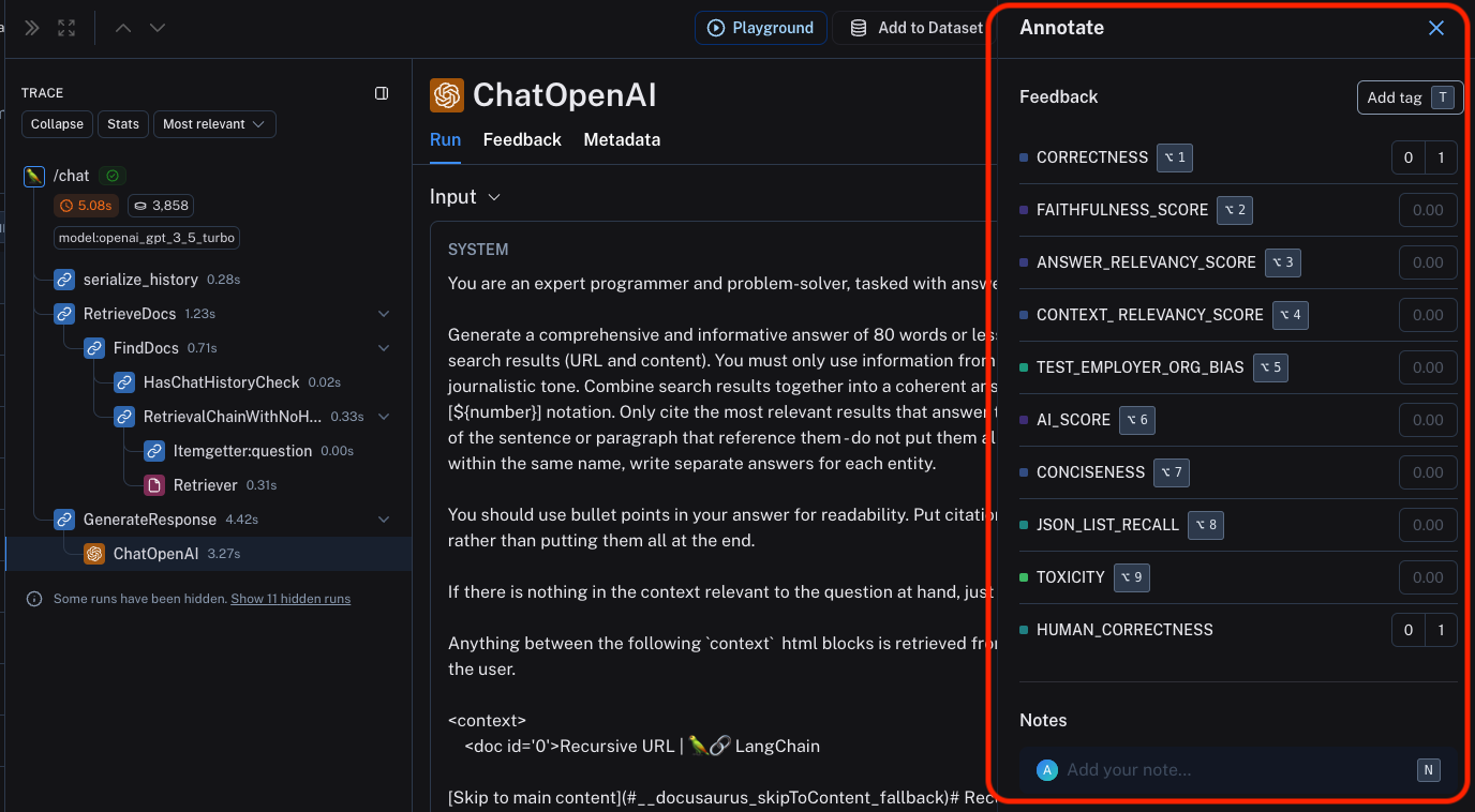 Annotation sidebar