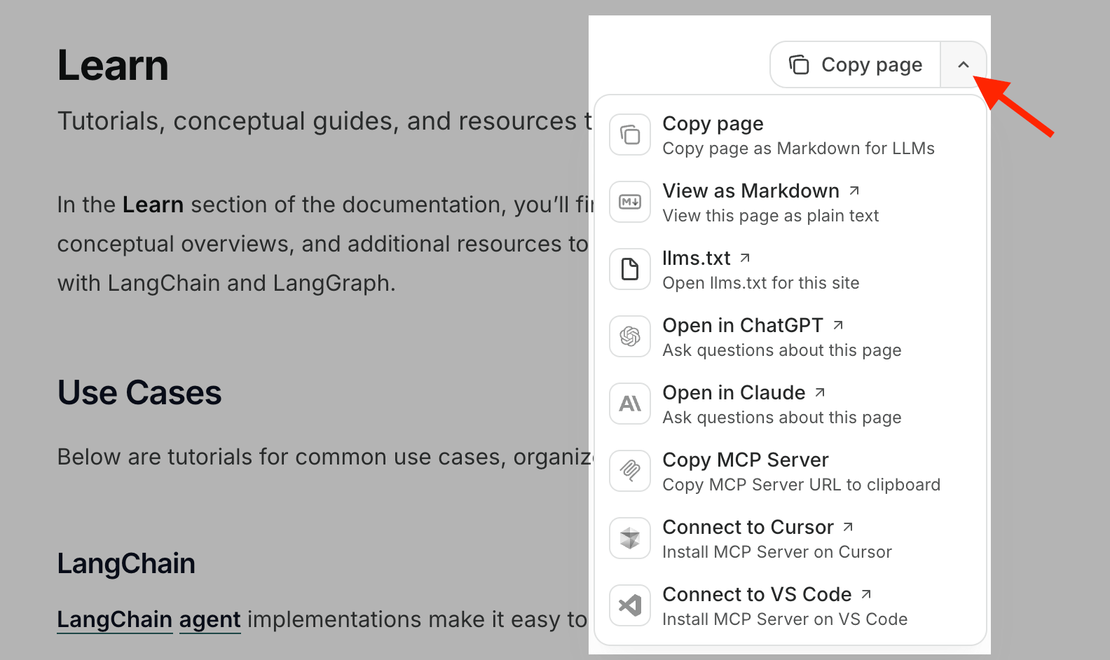 Copy page light mode