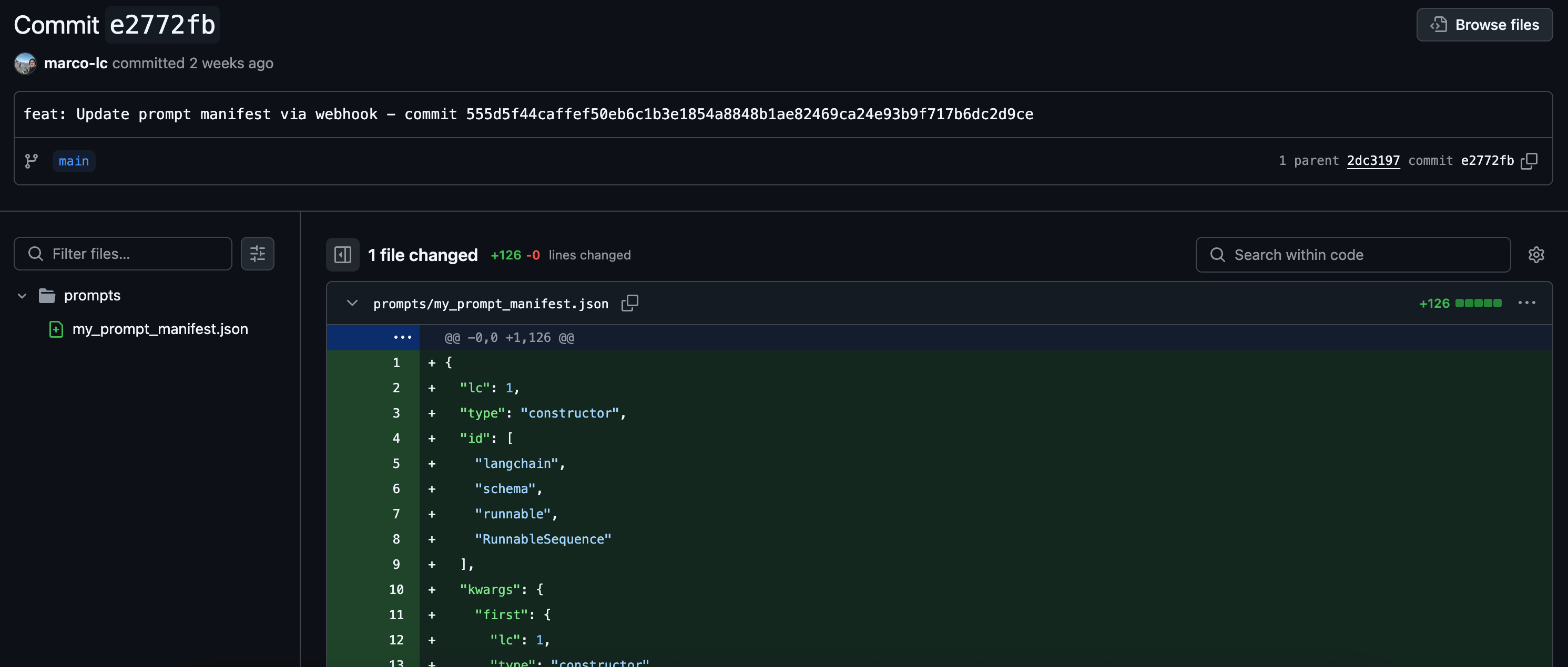Manifest committed to GitHub