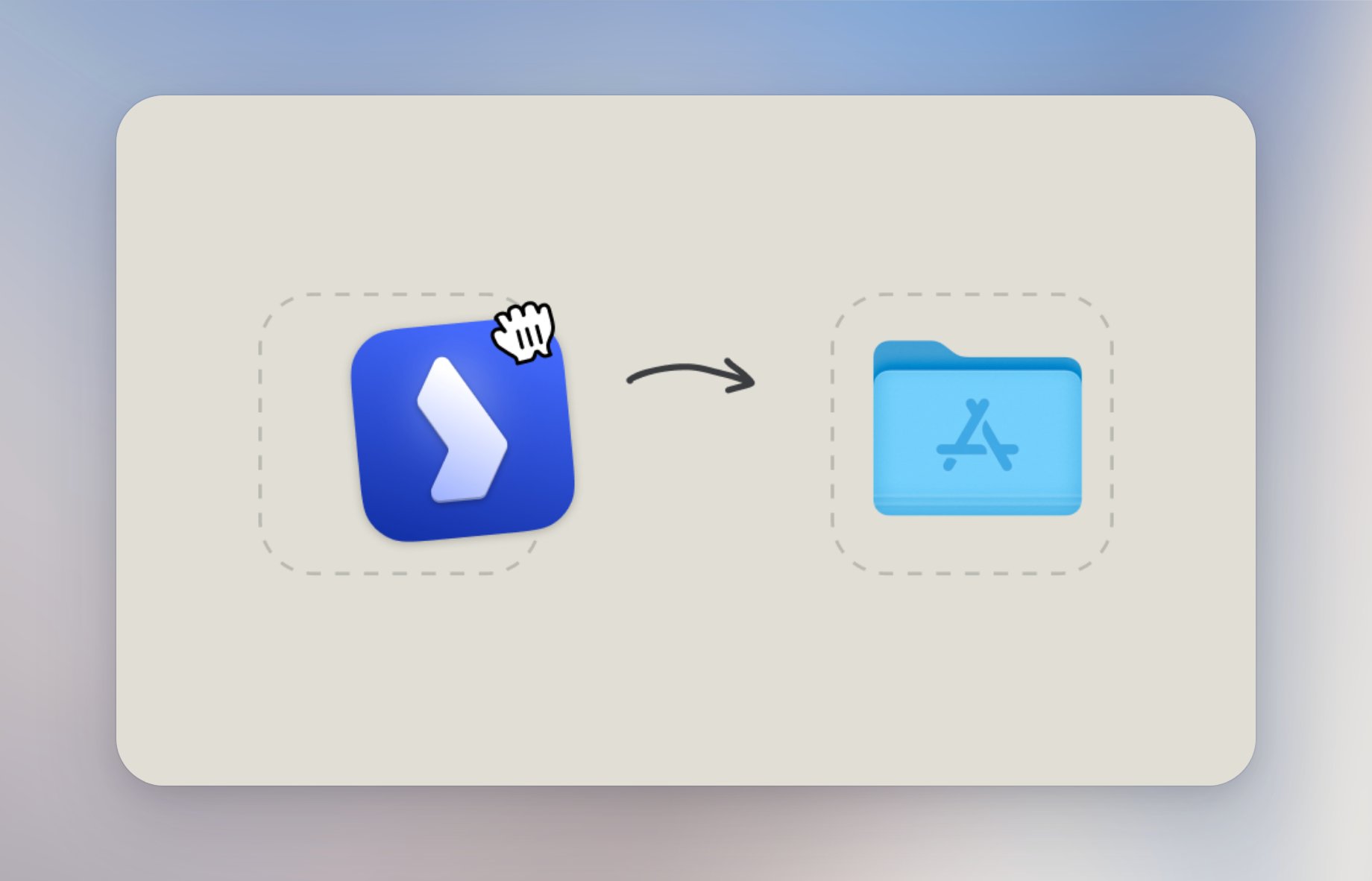 Langdock app icon being dragged into the Applications folder