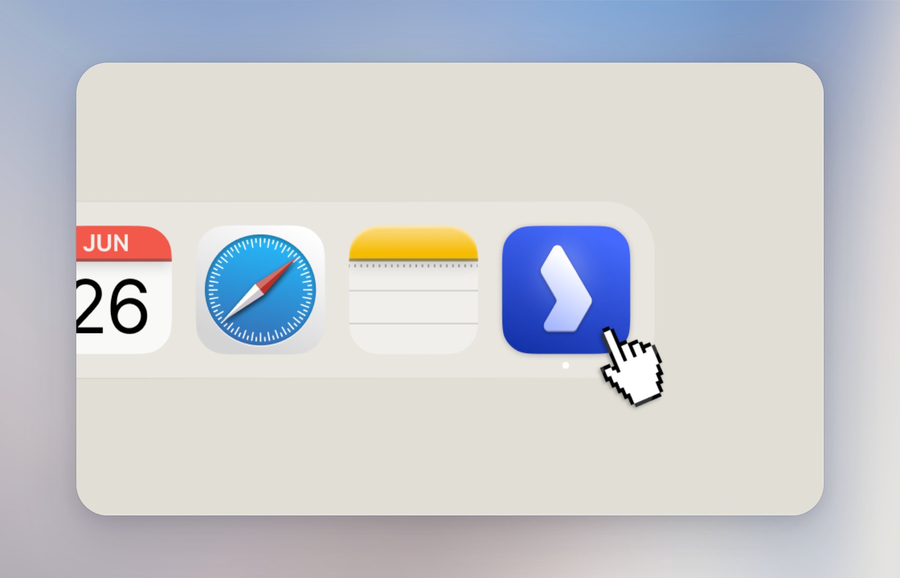Langdock icon in the Mac dock with the pointer on the app