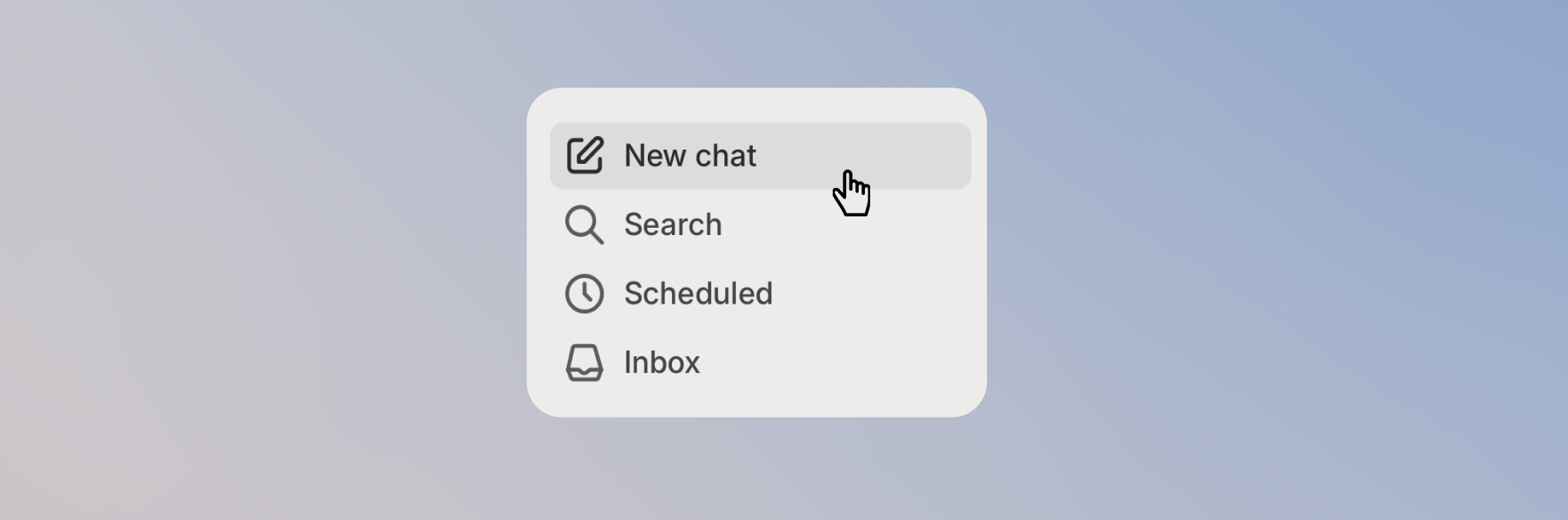 Sidebar menu with New chat selected