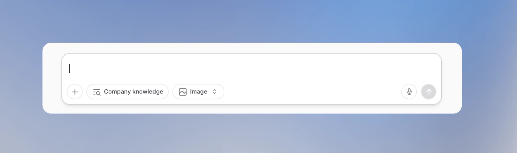 Company Knowledge button in the chat input bar