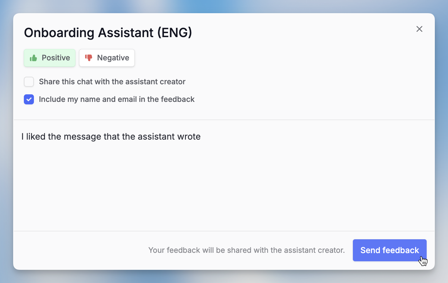 Assistant Feedback Pn